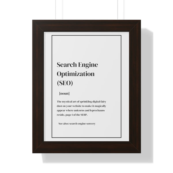 Search Engine Optimization Definition - Framed Wall Art