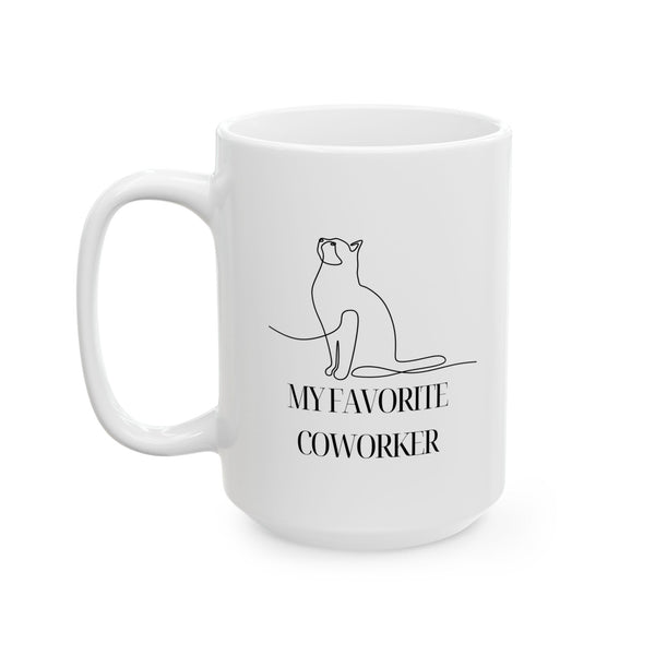 My Favorite Co-Worker is My Cat - Ceramic Mug